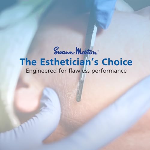 Swann Morton Surgical Scalpel Blade #10R - Sterile Dermaplane Blade for Face, Dermaplaning for Women & Men, Stainless Steel, Beauty Tools for Estheticians - Individually Wrapped, Box of 100