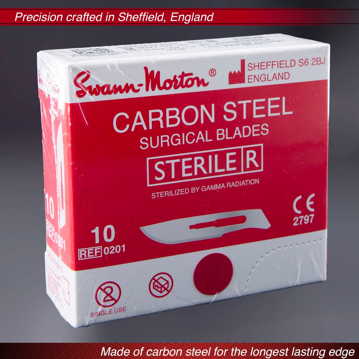 Swann Morton Scalpel Blades #10 Sterile Surgical Blades, Carbon Steel (individually packed, box of 100), Swann Morton Blade Remover, Kelly Hemostat for Ease in Adding/Removing Blades