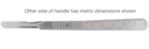 Kimball Med Scalpel Handle Swann Morton No 3 for blades 10, 10R, 11, 15, 15a Stainless Steel Blade Carry Case and 2 Scalple Handle Tip Protectors