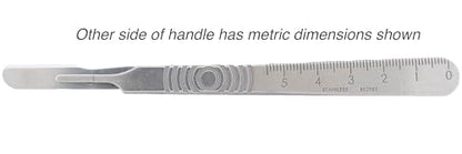 Kimball Med Scalpel Handle Swann Morton No 3 for blades 10, 10R, 11, 15, 15a Stainless Steel Blade Carry Case and 2 Scalple Handle Tip Protectors