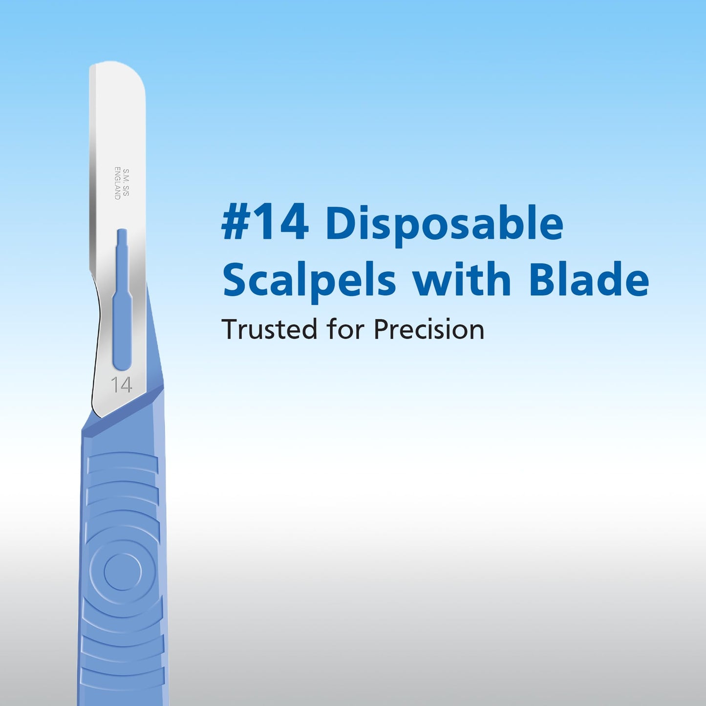 Swann Morton #14 Disposable Surgical Scalpel with Blade - Sterile Dermaplane Blade for Face, Dermaplaning for Women & Men, Beauty Tools for Estheticians - Individually Packed, Box of 10