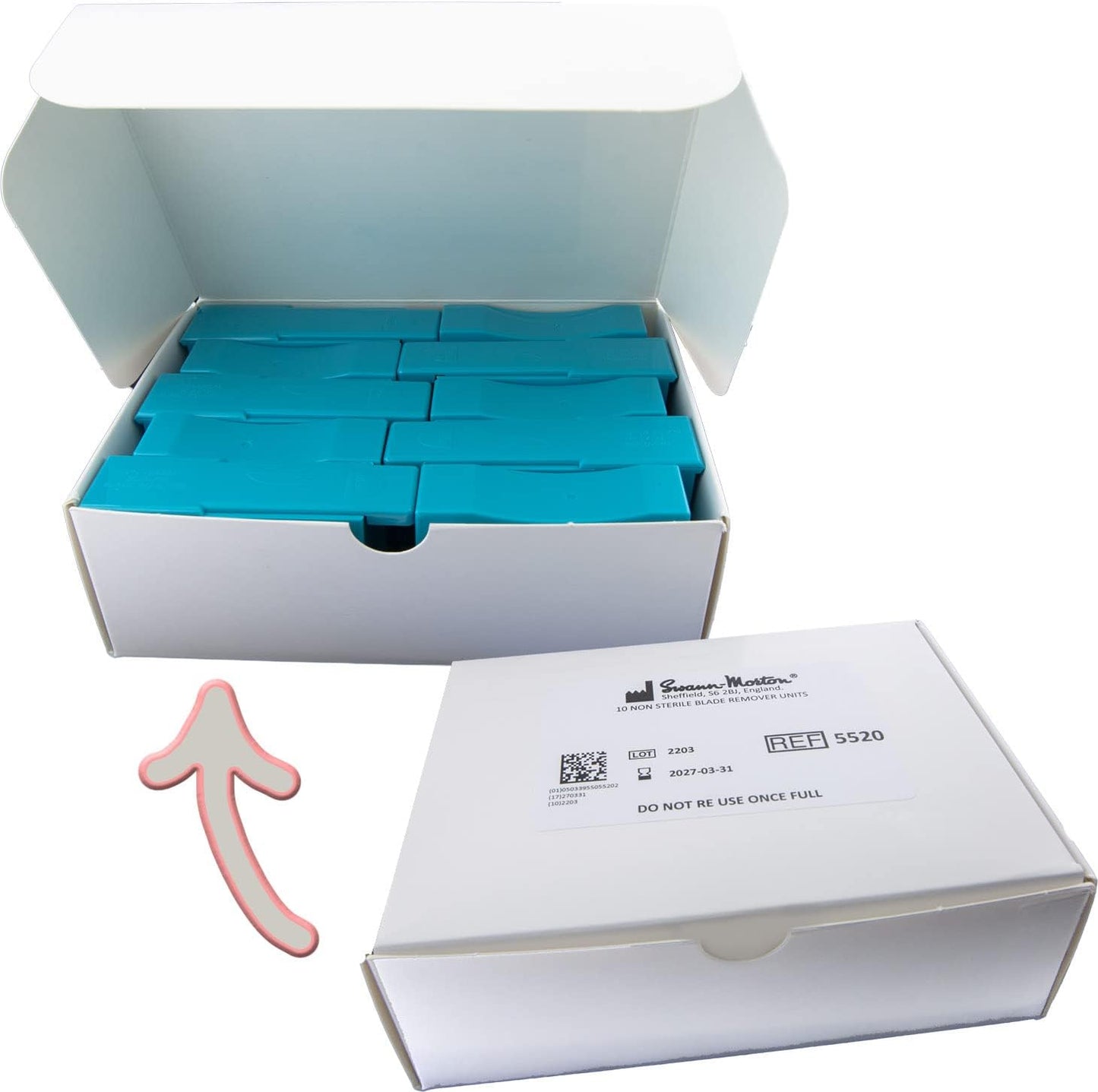 Swann Morton Scalpel Disposable Blade Remover Box (10 pack) - Holds 1,000 blades