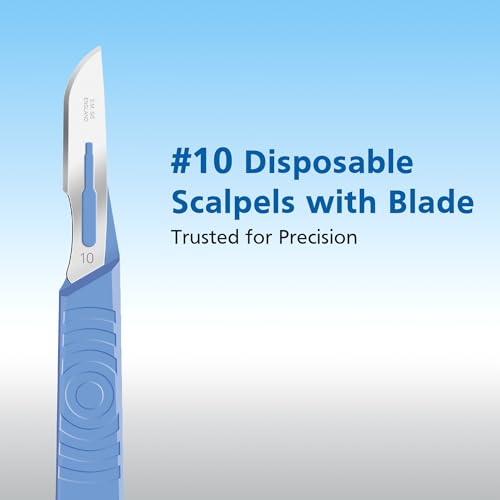 Swann Morton #10 Disposable Surgical Scalpel with Blade - Sterile Dermaplane Blade for Face, Dermaplaning for Women & Men, Beauty Tools for Estheticians - Individually Packed, Box of 10