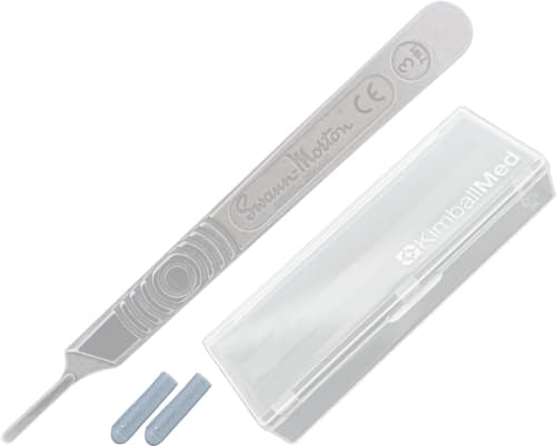 Kimball Med Scalpel Handle Swann Morton No 3 for blades 10, 10R, 11, 15, 15a Stainless Steel Blade Carry Case and 2 Scalple Handle Tip Protectors