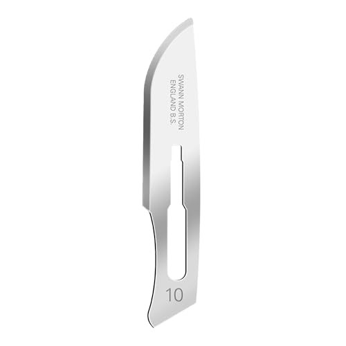 Swann Morton Surgical Scalpel Blade #10 - Sterile Dermaplane Blade for Face, Dermaplaning for Women & Men, Stainless Steel, Beauty Tools for Estheticians - Individually Wrapped, Box of 100
