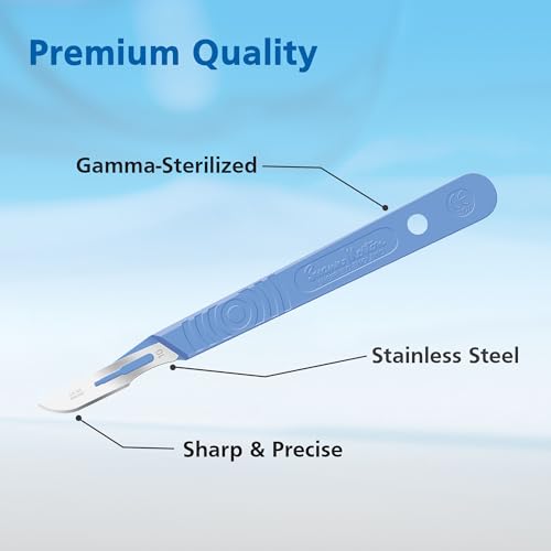 Swann Morton #10 Disposable Surgical Scalpel with Blade - Sterile Dermaplane Blade for Face, Dermaplaning for Women & Men, Beauty Tools for Estheticians - Individually Packed, Box of 10