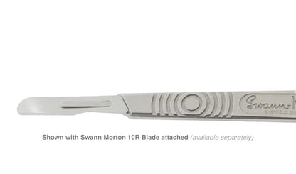 Kimball Med Scalpel Handle Swann Morton No 3 for blades 10, 10R, 11, 15, 15a Stainless Steel Blade Carry Case and 2 Scalple Handle Tip Protectors