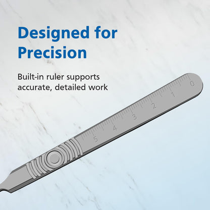 Swann Morton Scalpel Handle No. 3 - Stainless Steel, Fits Blades 10, 10A, 10R, 11, 12, 14, 15, & 15A, Esthetician Tools to Dermaplane, Surgical Knife Handle, Medical Grade Precision Instrument