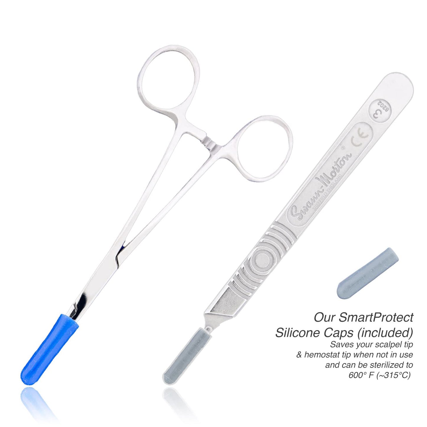 Dermaplaning Kit with Swann Morton 10R Dermaplaning Blades (100ct.) No 3 Handle, Kimball Med Storage Box, Compatible Hemostat for Installing Dermaplane Blades